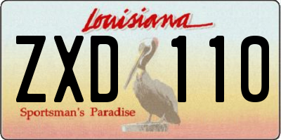 LA license plate ZXD110