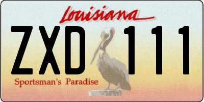 LA license plate ZXD111