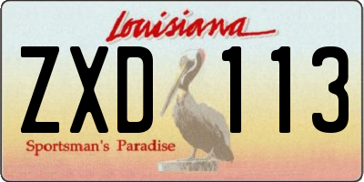 LA license plate ZXD113