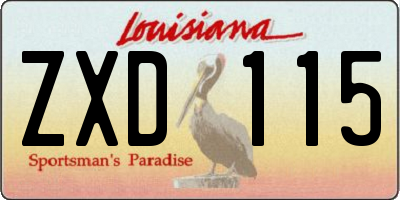 LA license plate ZXD115