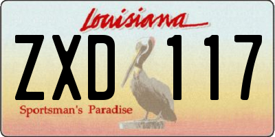 LA license plate ZXD117