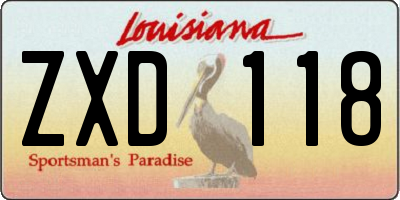 LA license plate ZXD118