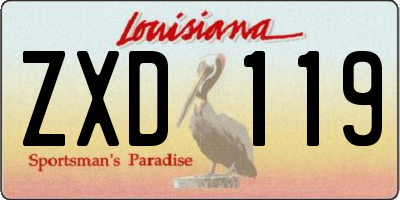 LA license plate ZXD119