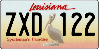 LA license plate ZXD122