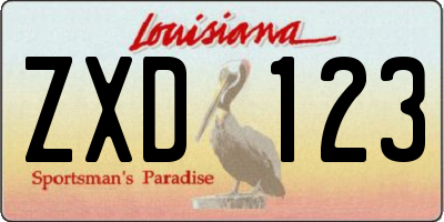 LA license plate ZXD123