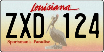 LA license plate ZXD124