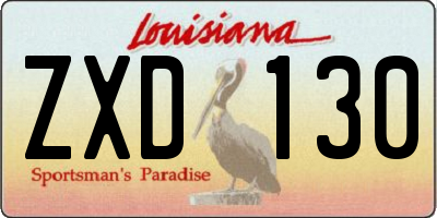 LA license plate ZXD130