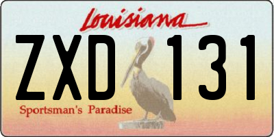 LA license plate ZXD131