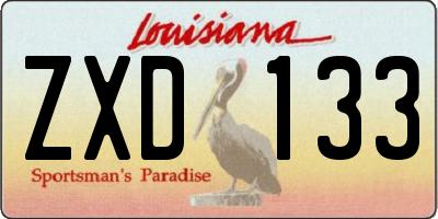 LA license plate ZXD133