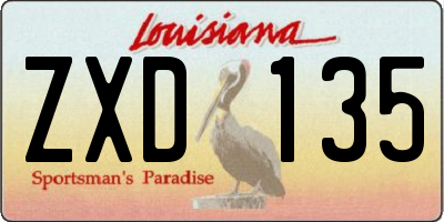 LA license plate ZXD135