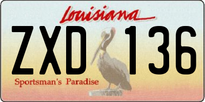 LA license plate ZXD136