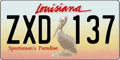 LA license plate ZXD137