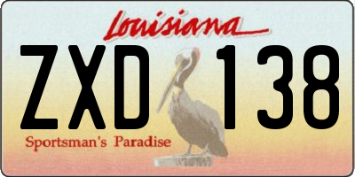 LA license plate ZXD138