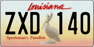 LA license plate ZXD140