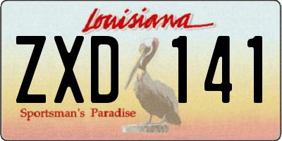 LA license plate ZXD141