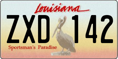 LA license plate ZXD142