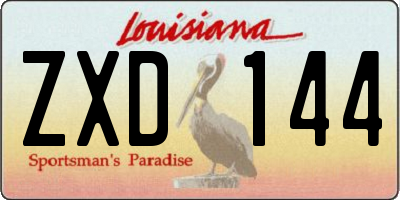 LA license plate ZXD144