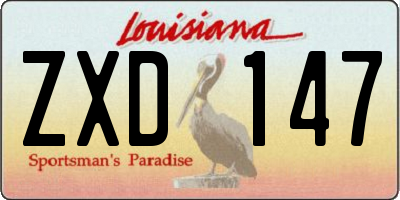 LA license plate ZXD147