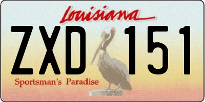 LA license plate ZXD151