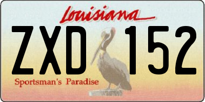 LA license plate ZXD152