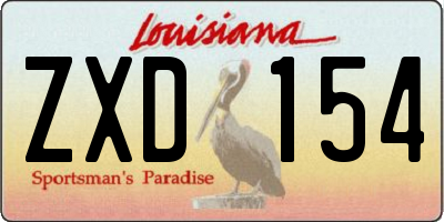 LA license plate ZXD154