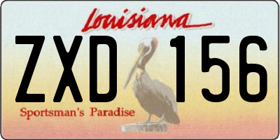 LA license plate ZXD156