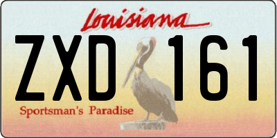 LA license plate ZXD161