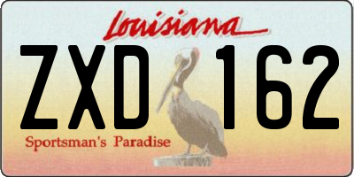 LA license plate ZXD162