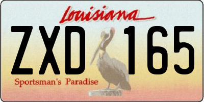 LA license plate ZXD165