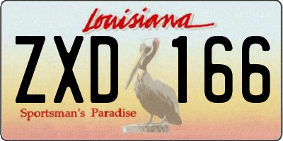 LA license plate ZXD166