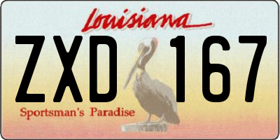 LA license plate ZXD167