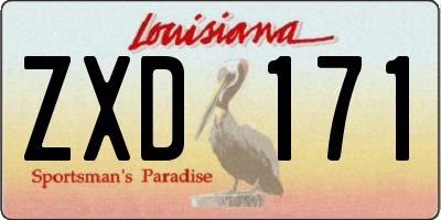 LA license plate ZXD171