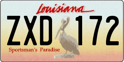 LA license plate ZXD172