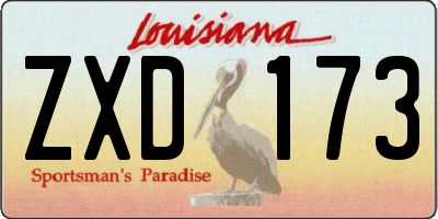 LA license plate ZXD173