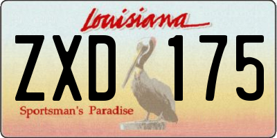 LA license plate ZXD175