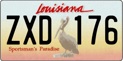 LA license plate ZXD176