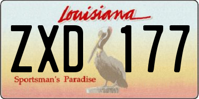 LA license plate ZXD177