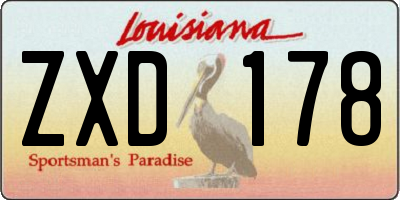 LA license plate ZXD178