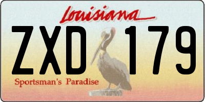 LA license plate ZXD179