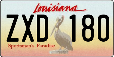 LA license plate ZXD180
