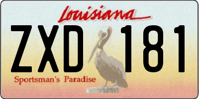 LA license plate ZXD181