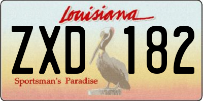 LA license plate ZXD182