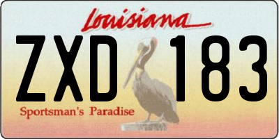 LA license plate ZXD183