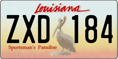 LA license plate ZXD184