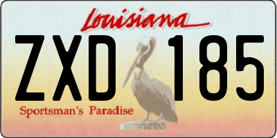 LA license plate ZXD185