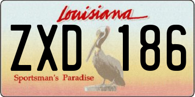 LA license plate ZXD186