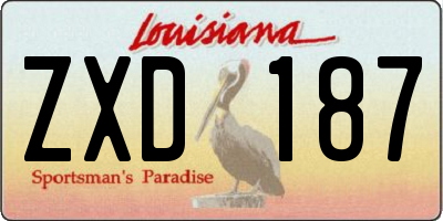 LA license plate ZXD187