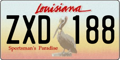 LA license plate ZXD188