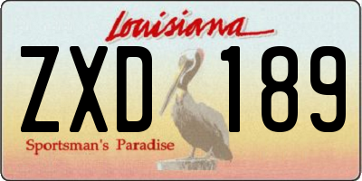 LA license plate ZXD189