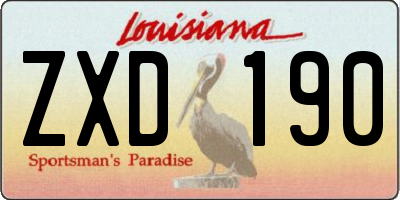 LA license plate ZXD190